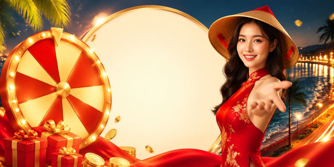 Bàn roulette phong cách Phan Thiết với nón lá tượng trưng cho cá cược casino tại Việt Nam